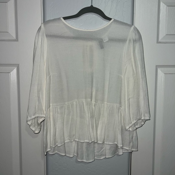 H&M Cream Blouse with Peplum Hem - Picture 1 of 4